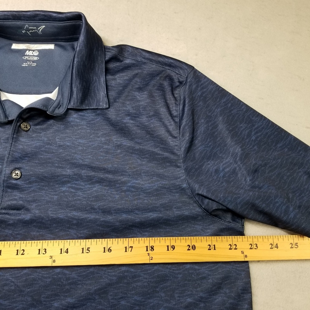 Greg Norman Polo Shirt Mens Size L Blue Short Sleeve Performance Golf ML75 - Picture 4 of 8